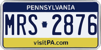 PA license plate MRS2876