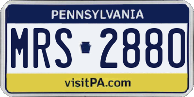 PA license plate MRS2880