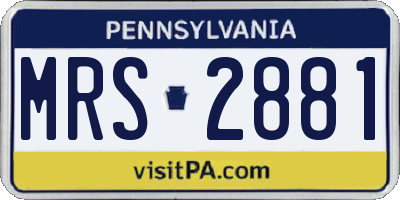 PA license plate MRS2881