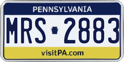 PA license plate MRS2883