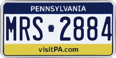 PA license plate MRS2884