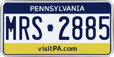 PA license plate MRS2885