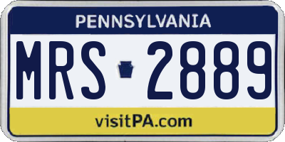 PA license plate MRS2889