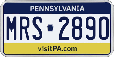 PA license plate MRS2890