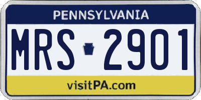 PA license plate MRS2901