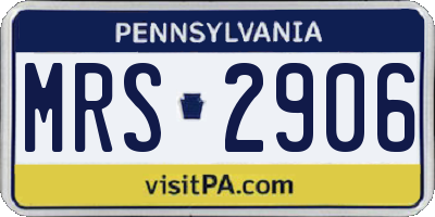PA license plate MRS2906