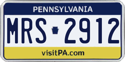 PA license plate MRS2912