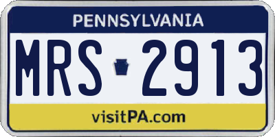 PA license plate MRS2913
