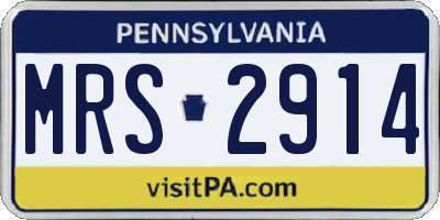 PA license plate MRS2914