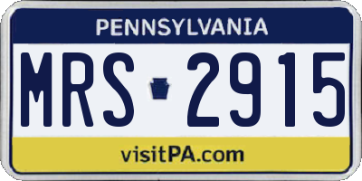 PA license plate MRS2915