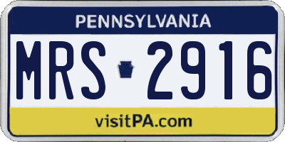 PA license plate MRS2916
