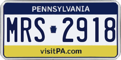 PA license plate MRS2918