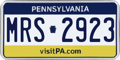 PA license plate MRS2923