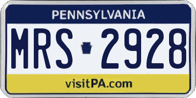 PA license plate MRS2928