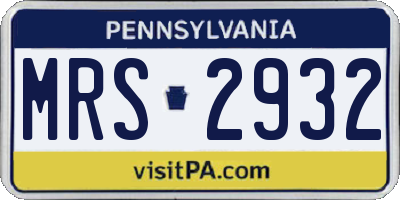 PA license plate MRS2932