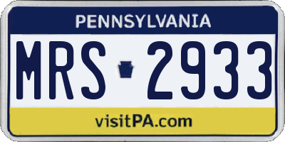 PA license plate MRS2933