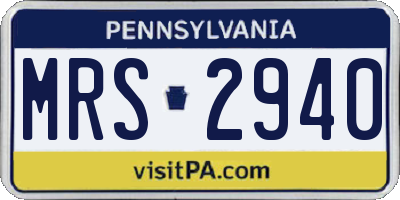 PA license plate MRS2940