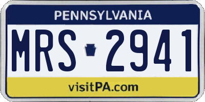 PA license plate MRS2941