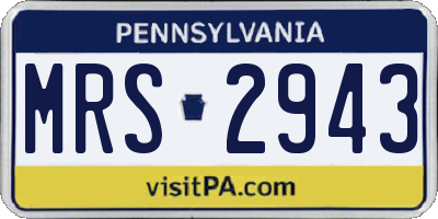 PA license plate MRS2943