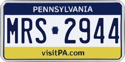 PA license plate MRS2944