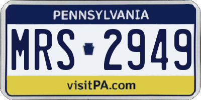 PA license plate MRS2949