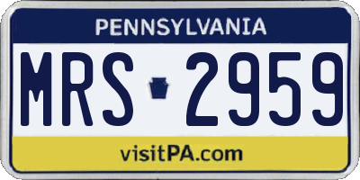 PA license plate MRS2959
