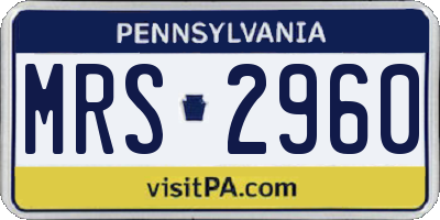 PA license plate MRS2960