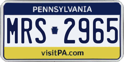 PA license plate MRS2965