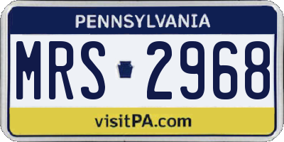 PA license plate MRS2968