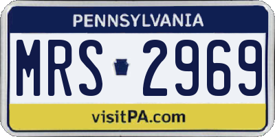 PA license plate MRS2969