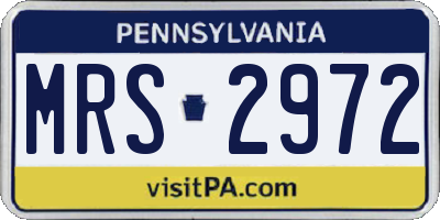 PA license plate MRS2972