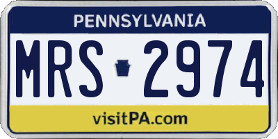 PA license plate MRS2974