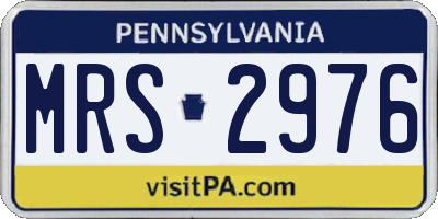 PA license plate MRS2976