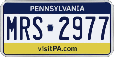 PA license plate MRS2977