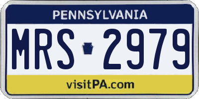 PA license plate MRS2979