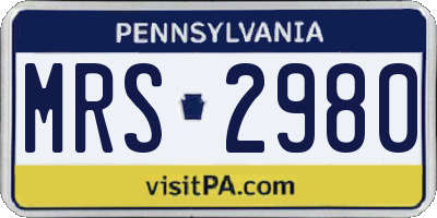 PA license plate MRS2980