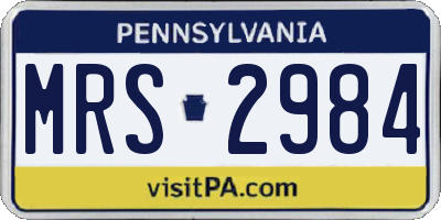 PA license plate MRS2984