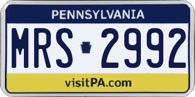 PA license plate MRS2992