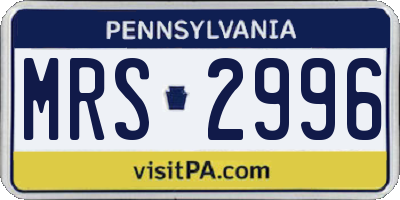 PA license plate MRS2996