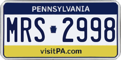 PA license plate MRS2998
