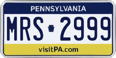 PA license plate MRS2999