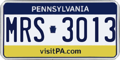 PA license plate MRS3013