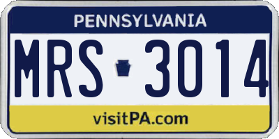 PA license plate MRS3014