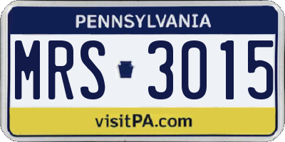PA license plate MRS3015