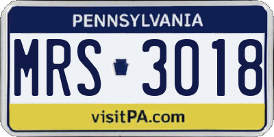 PA license plate MRS3018