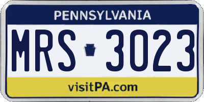 PA license plate MRS3023