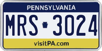 PA license plate MRS3024