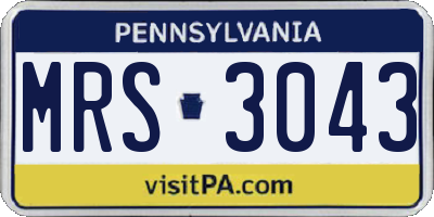 PA license plate MRS3043