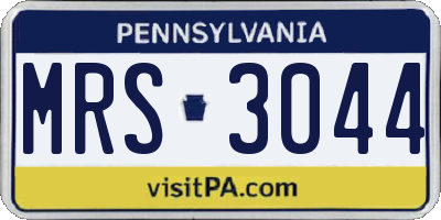 PA license plate MRS3044