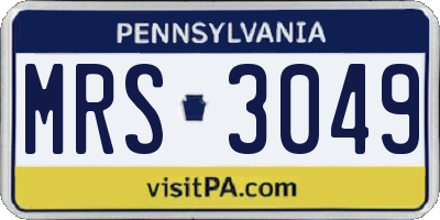 PA license plate MRS3049